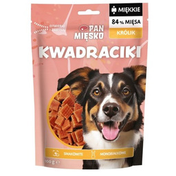 Pan Mięsko Przysmak dla psa Kwadraciki Królik 100g