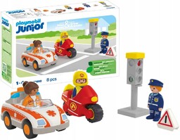 Playmobil Junior Bohaterowie dnia codziennego Strażak Lekarz Policjant