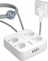 Listwa Zasilająca Lencent 4 Gniazda 3 Usb Typ