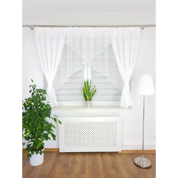 Firana Gotowa Z Zasłonami Biała Firany Do Kuchni