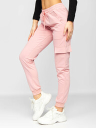 Różowe bojówki spodnie dresowe damskie Denley HW2516C
