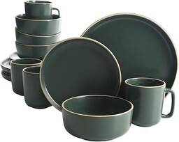 Gibson Home Zuma 16-częściowy okrągły zestaw zastawy stołowej,