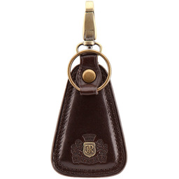 Brelok skórzany trójkątny brązowy