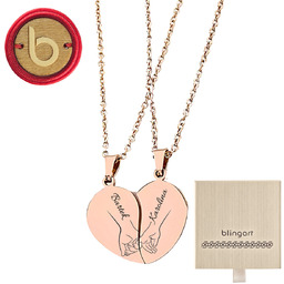 Zestaw naszyjników dla par POŁÓWKI SERCA różowozło