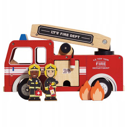 Drewniany wóz strażacki zestaw z figurkami straż pożarna