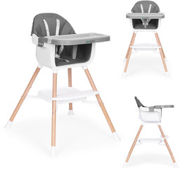 Fotelik krzesełko do karmienia dzieci 2w1 szary ecotoys
