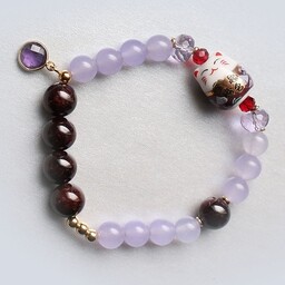 Pakamera UNIKAT maneki neko granat chalcedon
