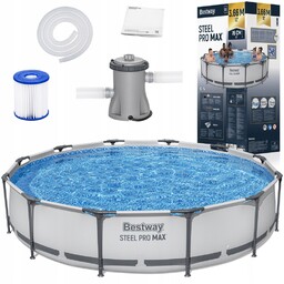 Bestway Basen Stelażowy 6,473L 366x76cm 7w1 pompa filtr
