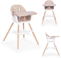 Fotelik krzesełko do karmienia dzieci 2w1 beżowy ecotoys