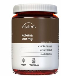 Caffeine (Kofeina) 200 mg, Vitaler''s, 120 kapsułek