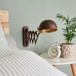 Kinkiet Curtis Lindby, możliwość ściemniania, brązowy / rdzawy,