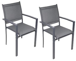 SASKA GARDEN Zestaw krzeseł ogrodowych 1065007 Szary (2
