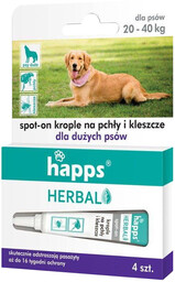 Krople Happs przeciw pchłom i kleszczom pies 20