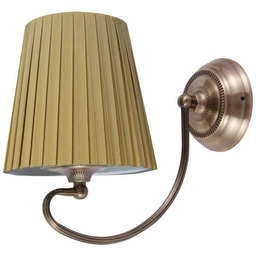 Kinkiet MOZART patyna abażur miodowy z tkaniny 1xE27