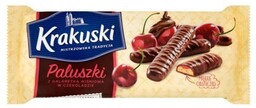 Ciastka paluszki w czekoladzie KRAKUSKI wiśniowe 144g