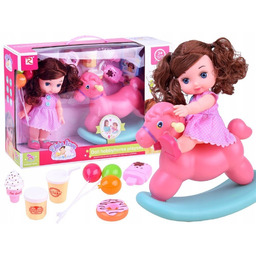 Lalka bobas + KONIK NA BIEGUNACH akcesoria ZA2927