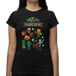 Koszulka imienna dla fanów gry Minecraft - damska