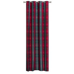 Zasłona TARTAN 140 x 260 cm zielono-czerwona krata