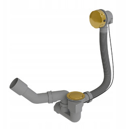 German Line syfon wanny z automatem szary złoty