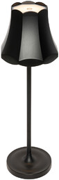 QAZQA Retro Lampa stołowa czarna ładowalna IP44 -
