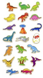 Viga, magnesy drewniane Dinozaury