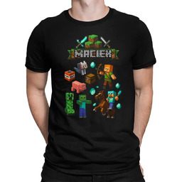Koszulka imienna dla fanów gry Minecraft - męska
