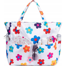 Torba Plażowa Damska Wodoodporna Duża Z Kieszeniami Suwakiem