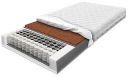 Materac sprężynowy 160x200 kieszeniowy z kokosem usztywniony pocket