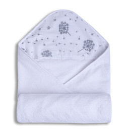Babymatex Kąpielowe okrycie niemowlęce 100x100 białe dmuchawce ręcznik