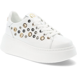 Carinii Białe Sneakersy Modne Obuwie Damskie Na Platformie