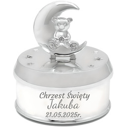 Pozytywka Miś Na Księżycu Grawerem Chrzest Roczek Urodzinki