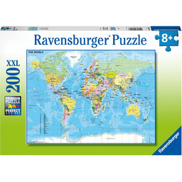 Ravensburger, puzzle, dla dzieci XXL Mapa świata, 200