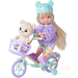 Simba 105733967 Evi Love z rowerkiem;figurka miś;wysokość lalki