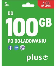 PLUS Pakiet startowy Internet 6 GB 5zł