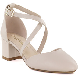 Sandały damskie z paseczkami beżowe Sergio Leone SK824