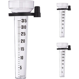 Relaxdays Deszczomierz, 3-częściowy zestaw, uchwyt, miernik opadów