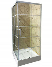 Szklana kabina prysznicowa 80x80 biała Loft 195 cm