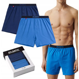 BOKSERKI MĘSKIE luźne bawełniane wygodne przewiewne Atlantic *XXL