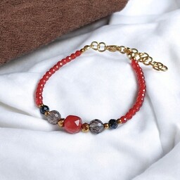 Pakamera Jesienna bransoletka z karneolem, kwarcem dymnym, turmalinem