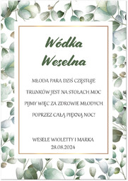Etykiety personalizowane na butelkę z Wódką Weselną -