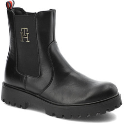 Czarne Botki Tommy Hilfiger Modne Buty Damskie