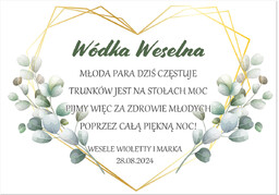 Etykiety personalizowane na butelkę z Wódką Weselną -
