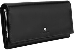 Kochmanski damski portfel czarny skórzany duży na zatrzask