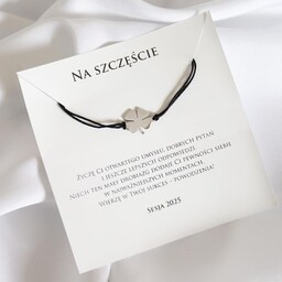 Prezent na Sesje bransoletka z dedykacją na szczęście