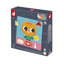 Magnetyczna układanka Plan dnia Kot, drewniana, dla dzieci,