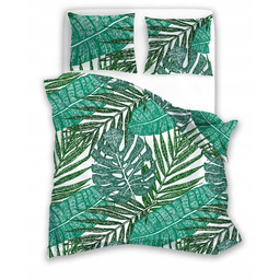 Pościel bawełniana 160x200 Elegant 026 zielona liście E