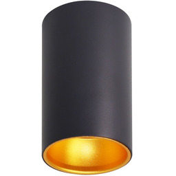 Lampa sufitowa TUBA czarna ze złotym odbłyśnikiem Candellux