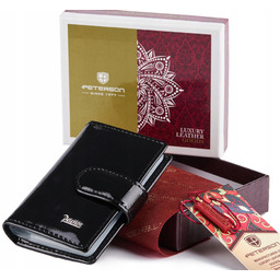 Etui na dokumenty czarne lakierowane Peterson PTN BC-103-BLACK