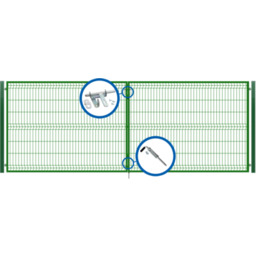 Brama dwuskrzydłowa3D ocynk zielony 400 x 150 cm