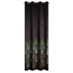 Eurofirany Zasłona 140x250 Angelina czarna oliwkowa welurowa
